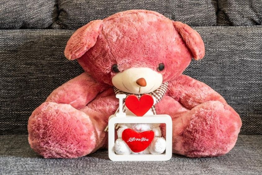 Egy nagy, plüss mackó kerül a középpontba.